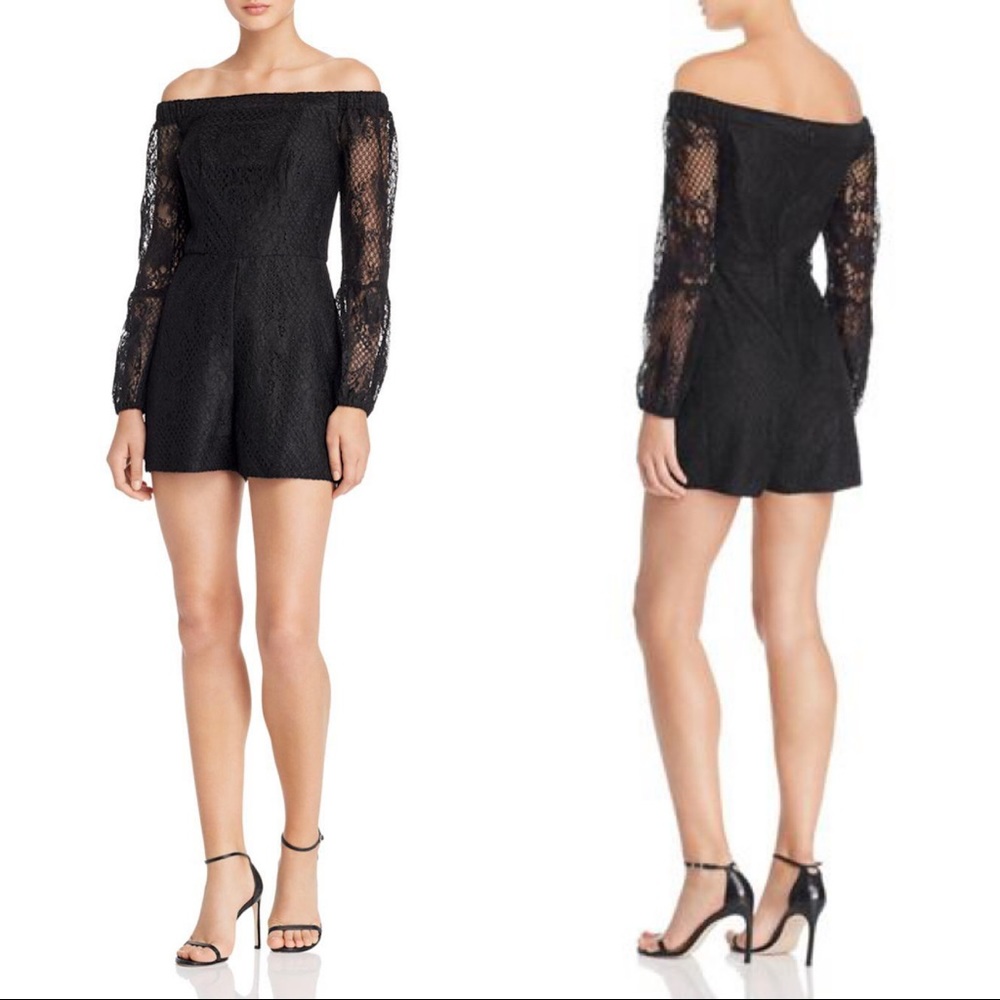 Guess Montrese Off - The - Shoulder Lace Romper